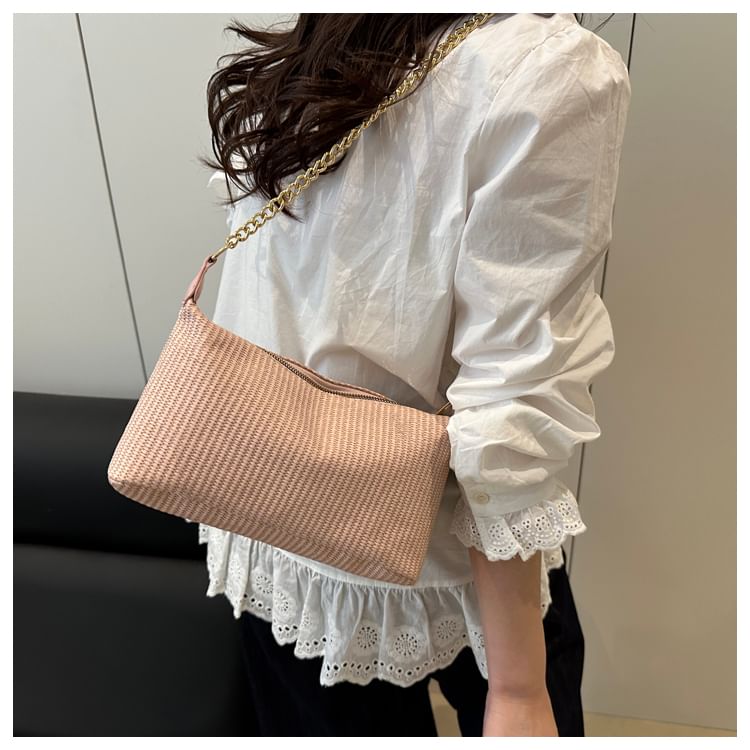 Woven Chained Strap Shoulder Bag