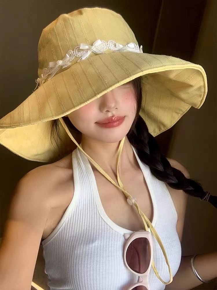 Bow Applique Sun Hat