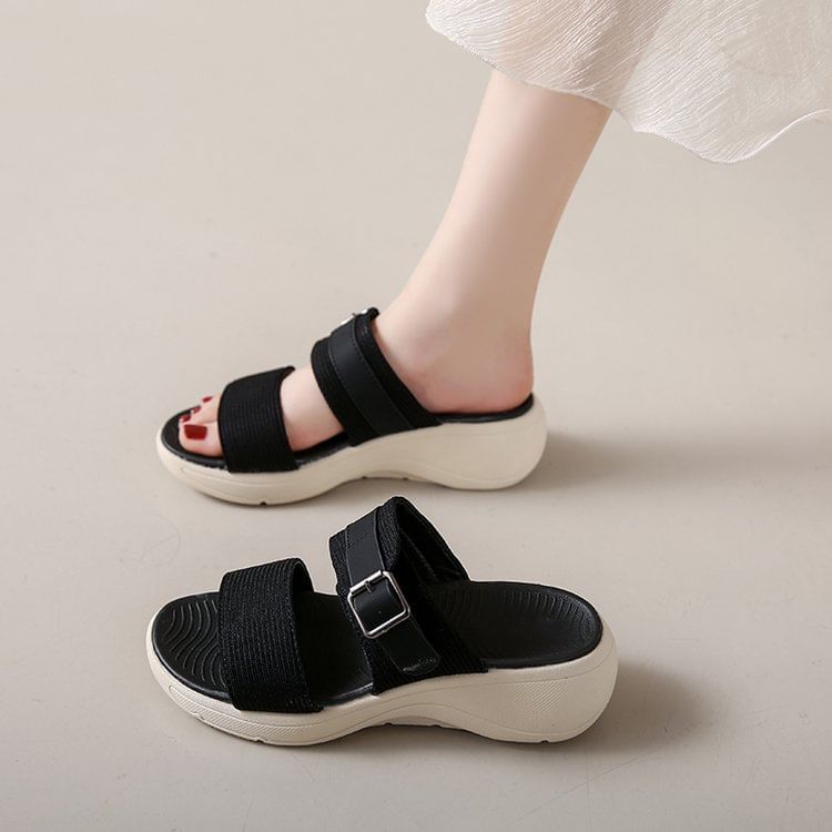 Wedge Heel Slide Sandals