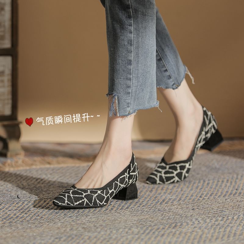 Pumps Heel Pointed Chunky