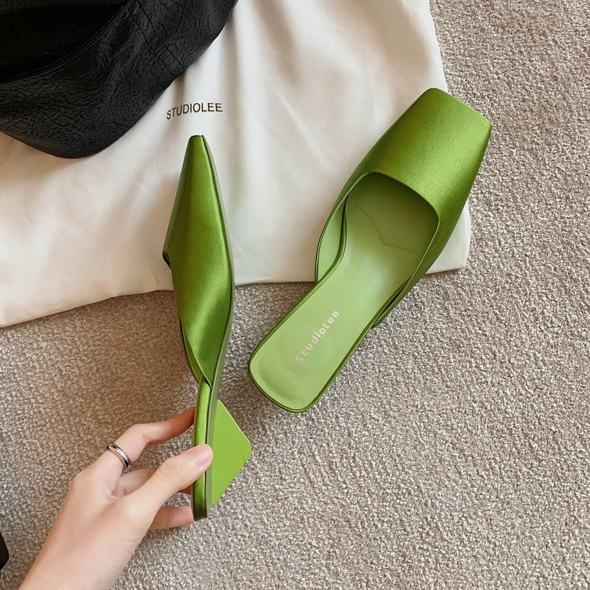 Heel Low Square Toe Mules