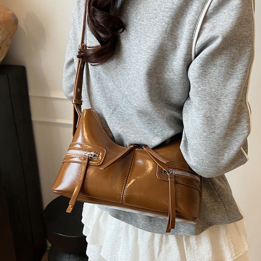 Zip Panel Shoulder Bag