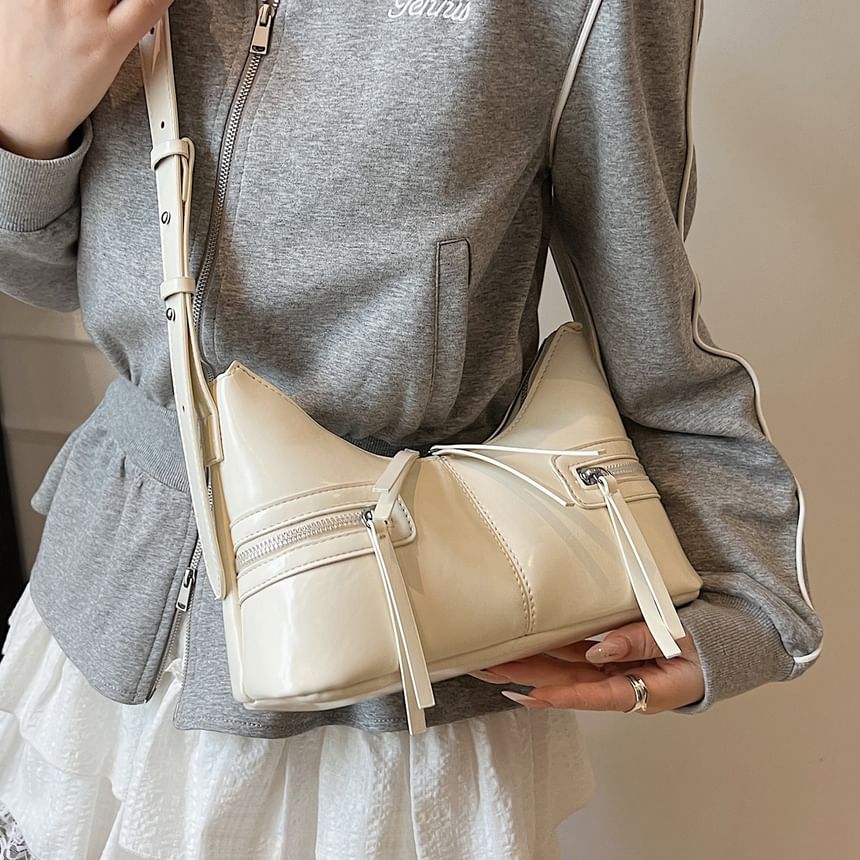 Zip Panel Shoulder Bag
