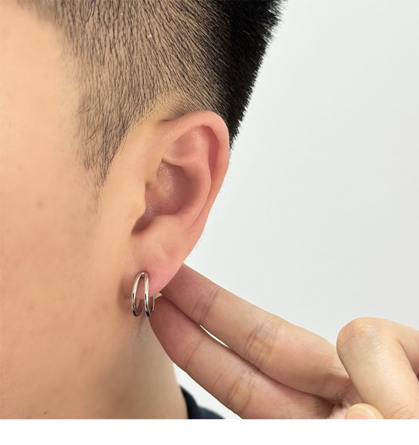 Layered Alloy Hoop Earring Set