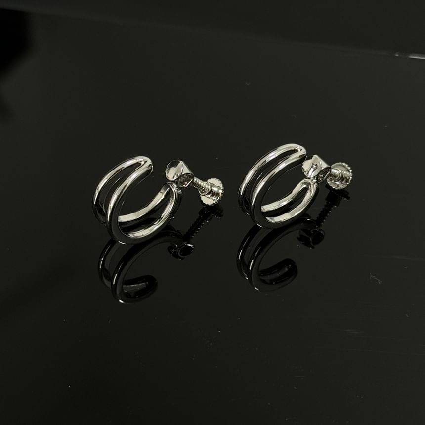 Layered Alloy Hoop Earring Set