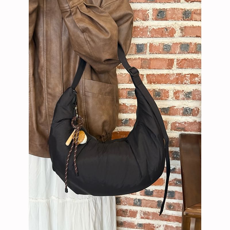 Nylon Plain Hobo Bag