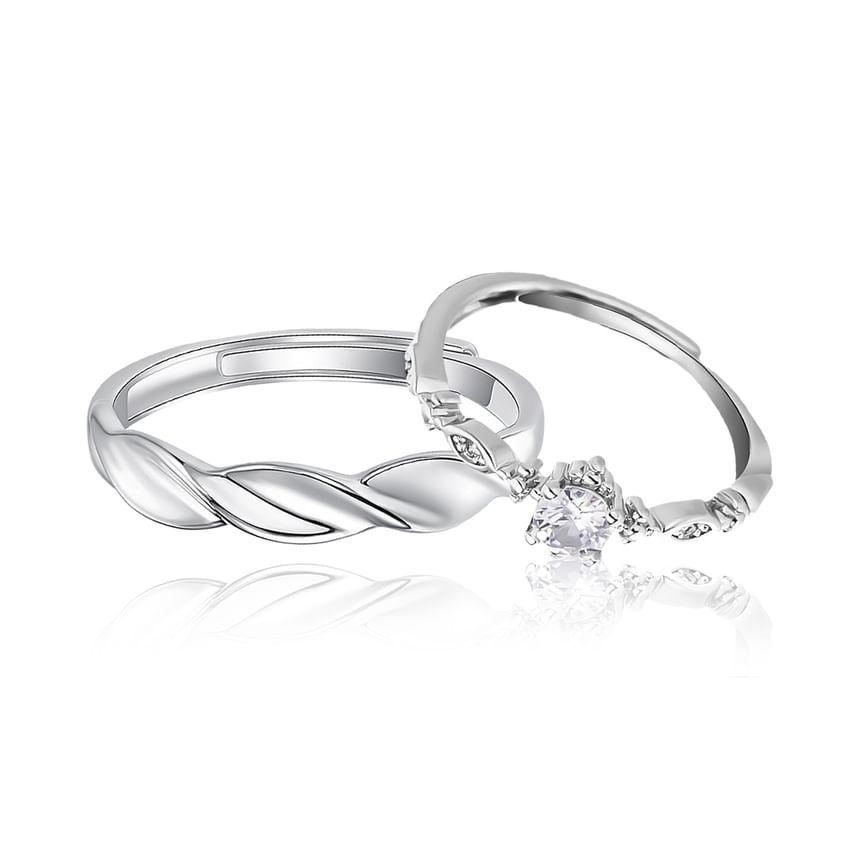 Open Ring Set for Couples - 2 Pack, Assorted Styles