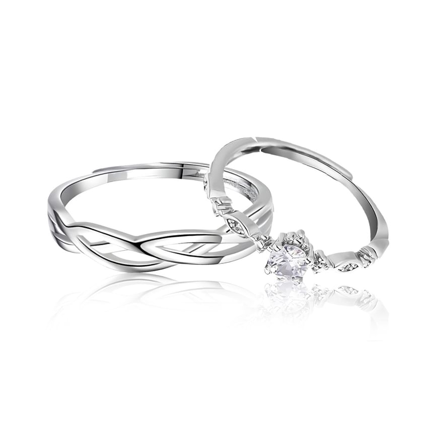 Open Ring Set for Couples - 2 Pack, Assorted Styles