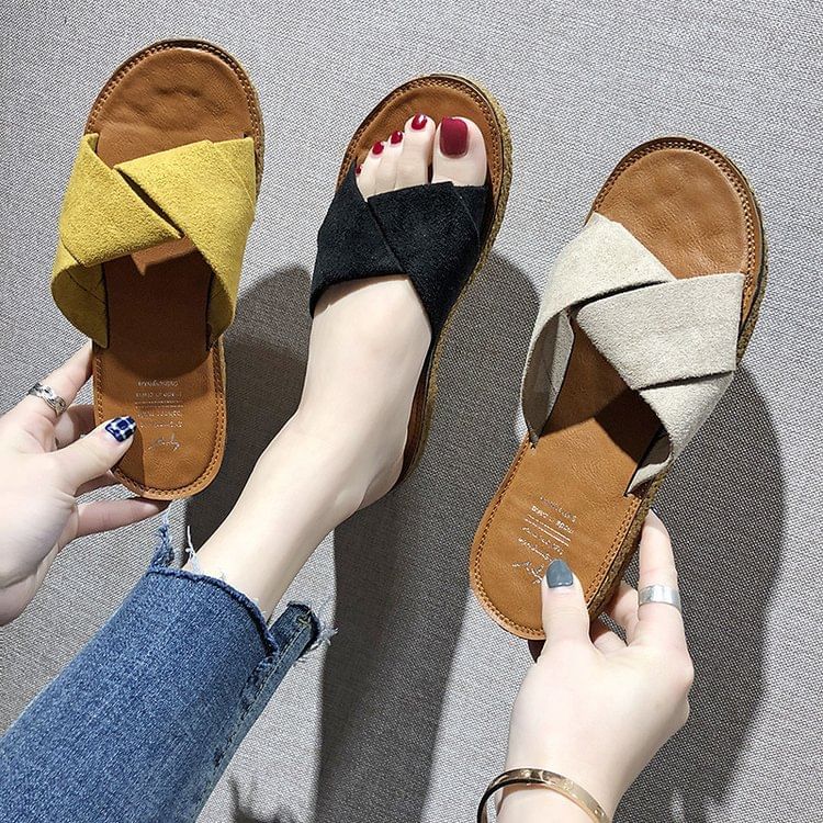 Criss Cross Sandals Slide