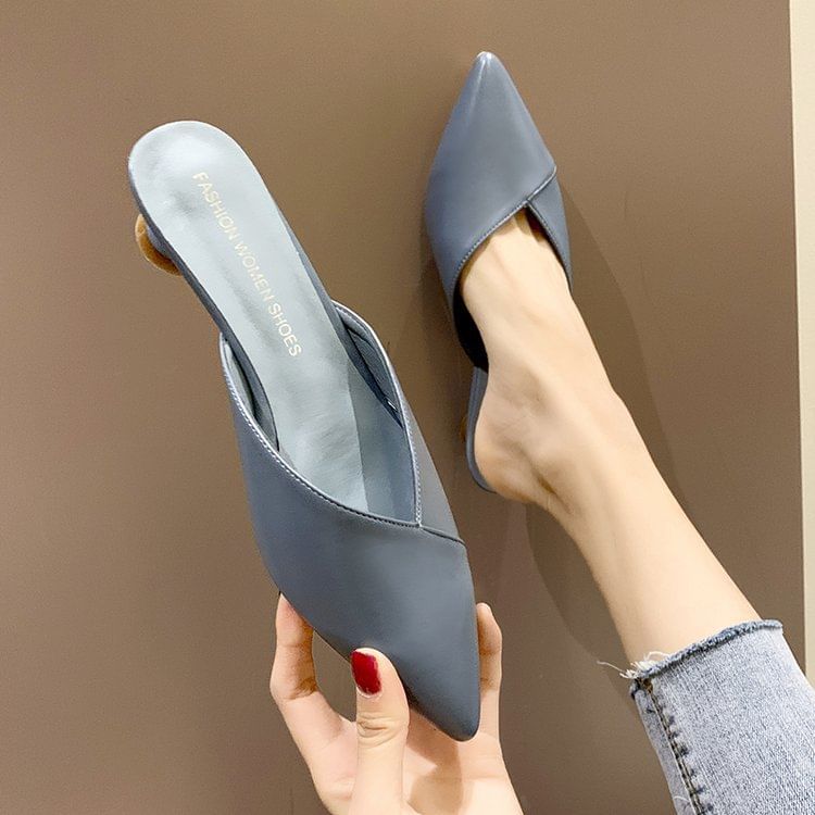 Kitten Heel Pointed Toe Mules