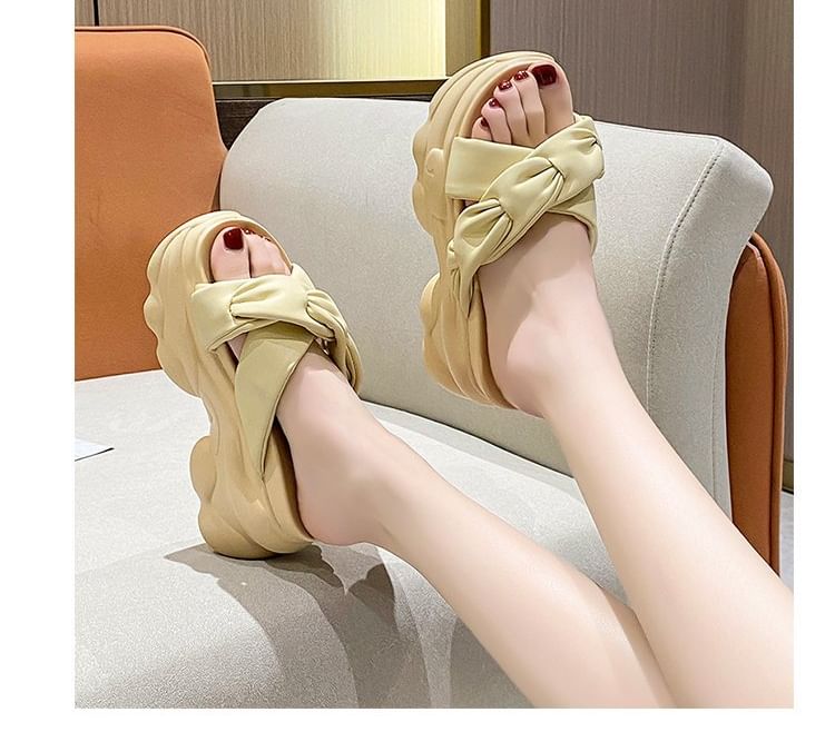 Platform Sandals Slide Criss Cross