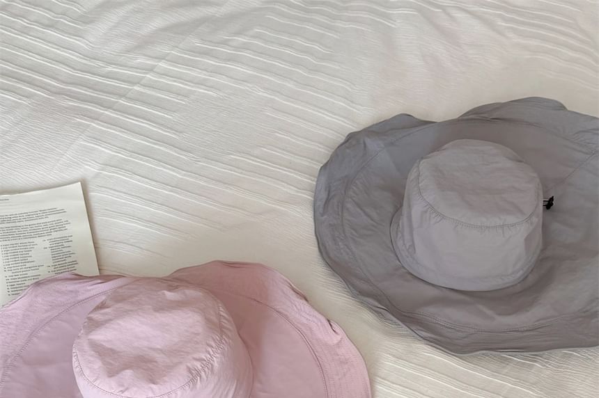 Ruffle Bucket Hat Plain Hiking