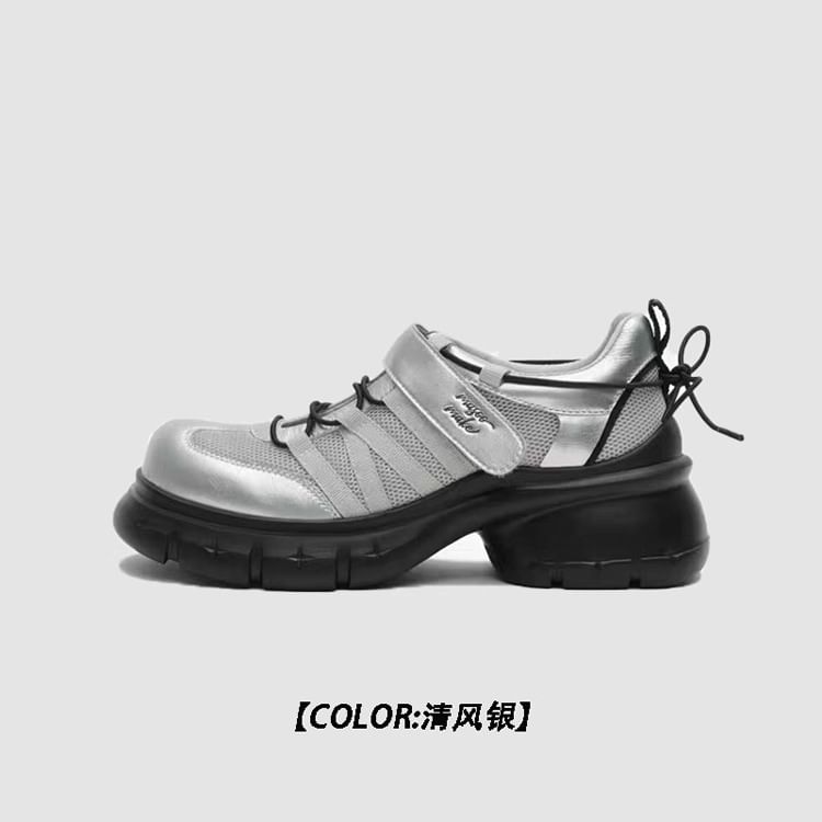 Lace-Up Shoes Platform Heel Chunky