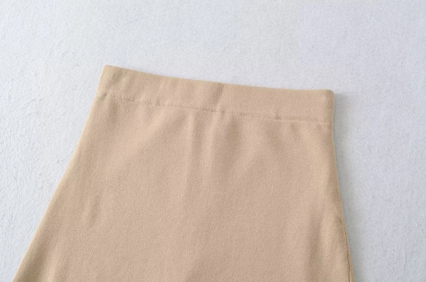 Soft Knit A-Line Mini Skirt in Solid Tone, Low Rise