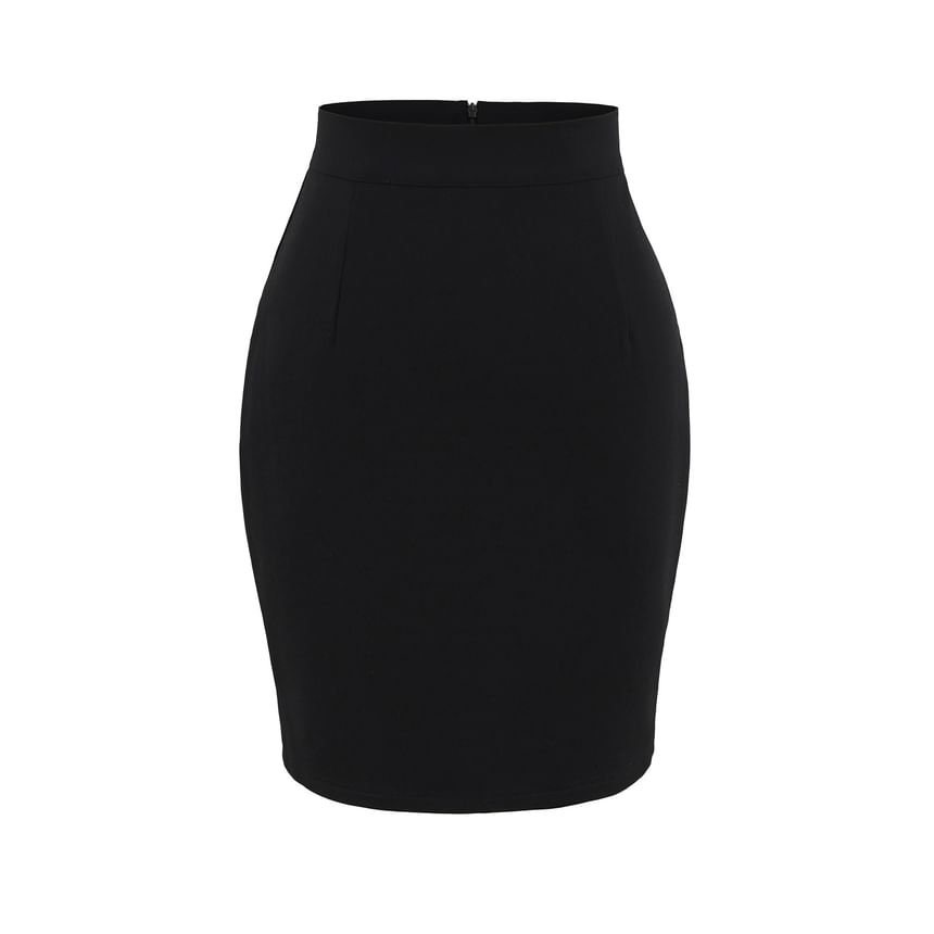 Sleek Pencil Mini Skirt with High-Rise Fit