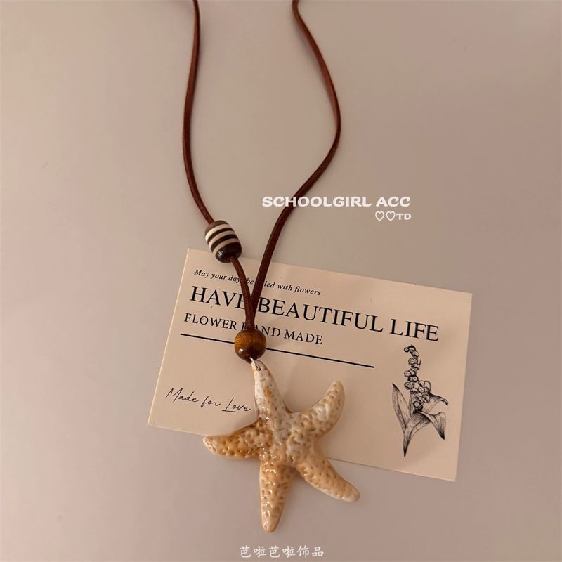 Necklace Pendant Bead Cord Starfish