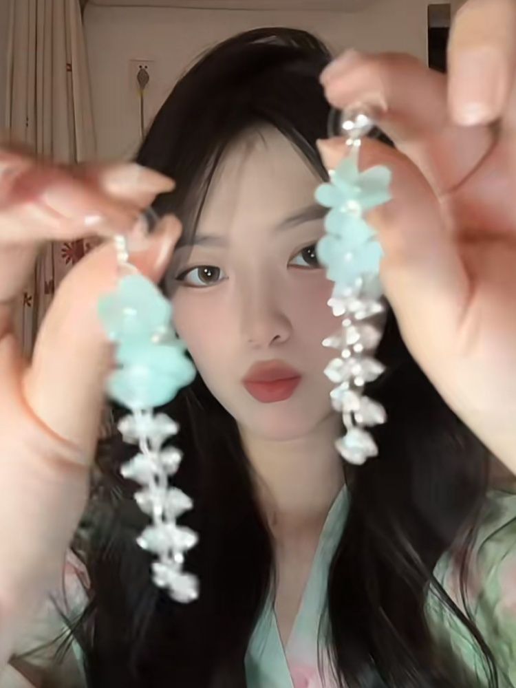 Dangle Earring Bead Alloy Floral