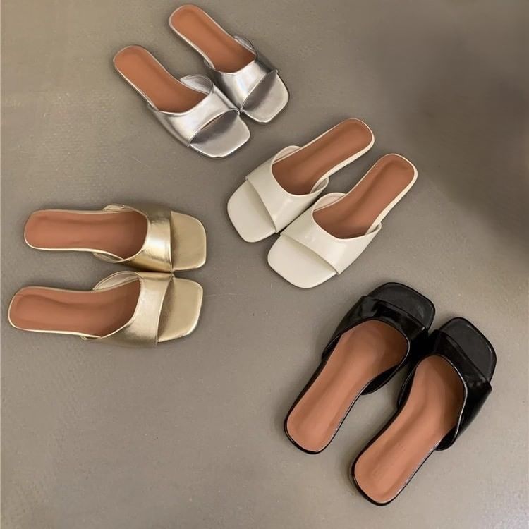 Square Toe Slide Sandals