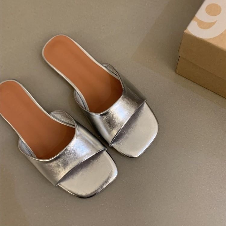 Square Toe Slide Sandals