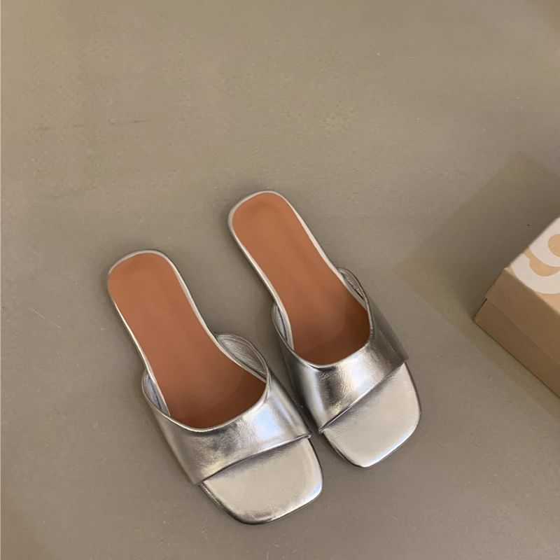 Square Toe Slide Sandals