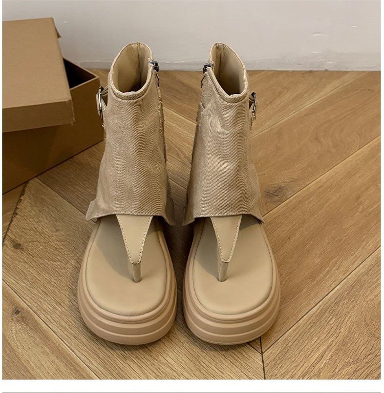 Boots Thong Platform Buckled