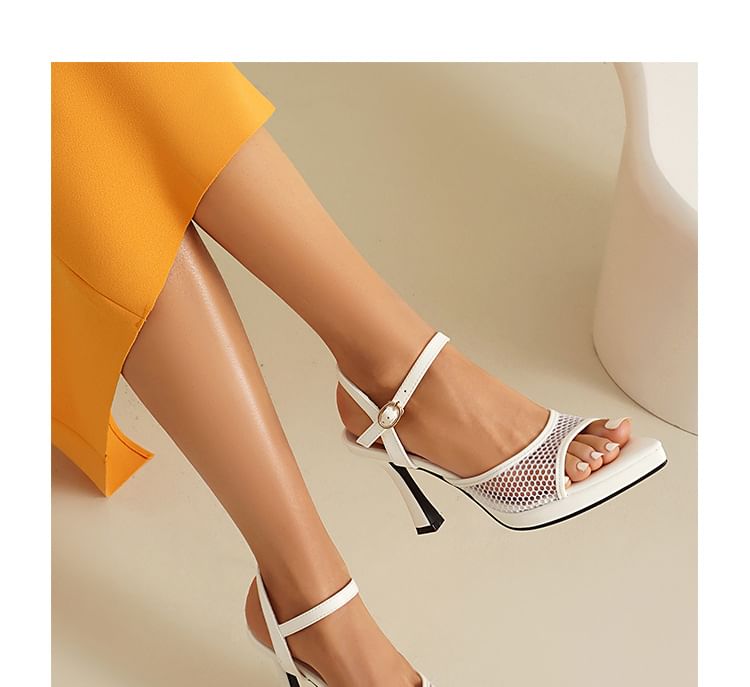Platform Mesh High Heel Sandals