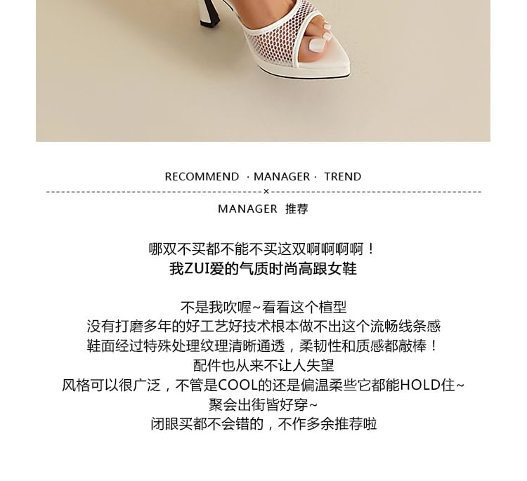 Platform Mesh High Heel Sandals