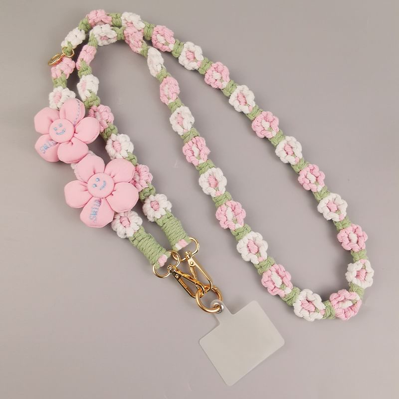 Phone with Pad Flower Lanyard