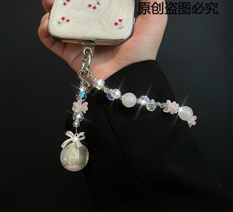 with Pearl Faux Pad Phone Lanyard