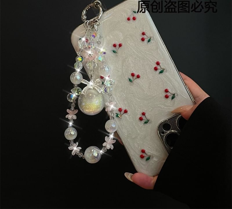 with Pearl Faux Pad Phone Lanyard