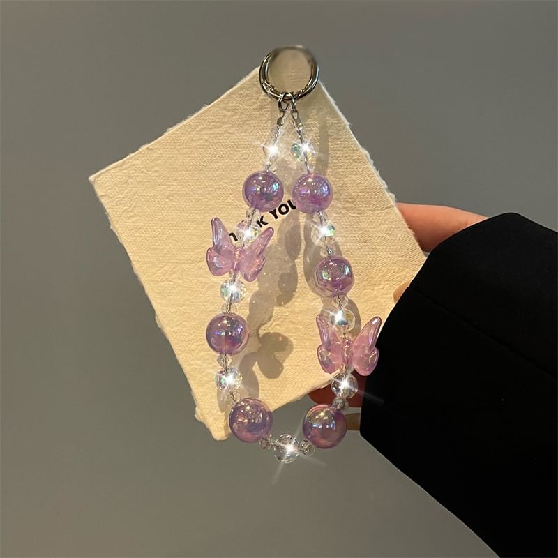 Butterfly Lanyard Phone Beaded