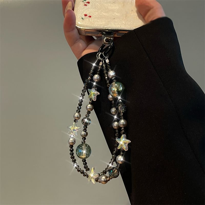 Phone Pearl Lanyard Star Faux