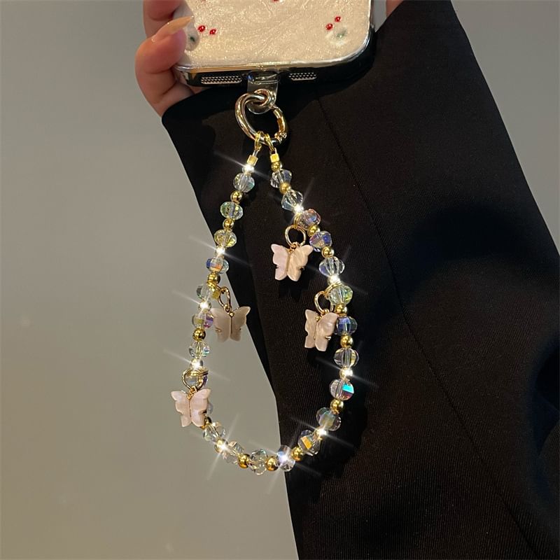 Butterfly Beaded Phone Lanyard