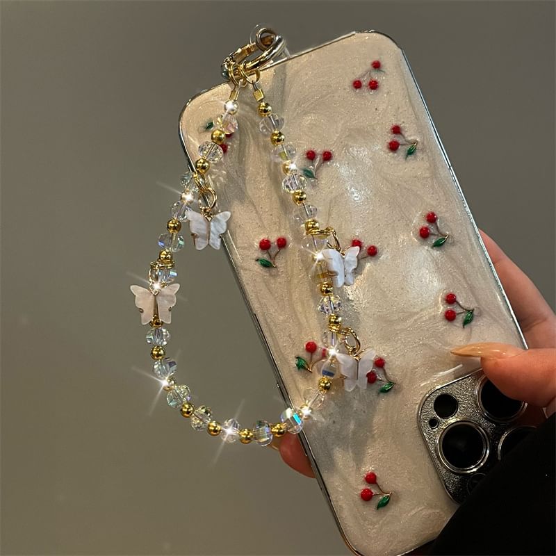 Butterfly Beaded Phone Lanyard