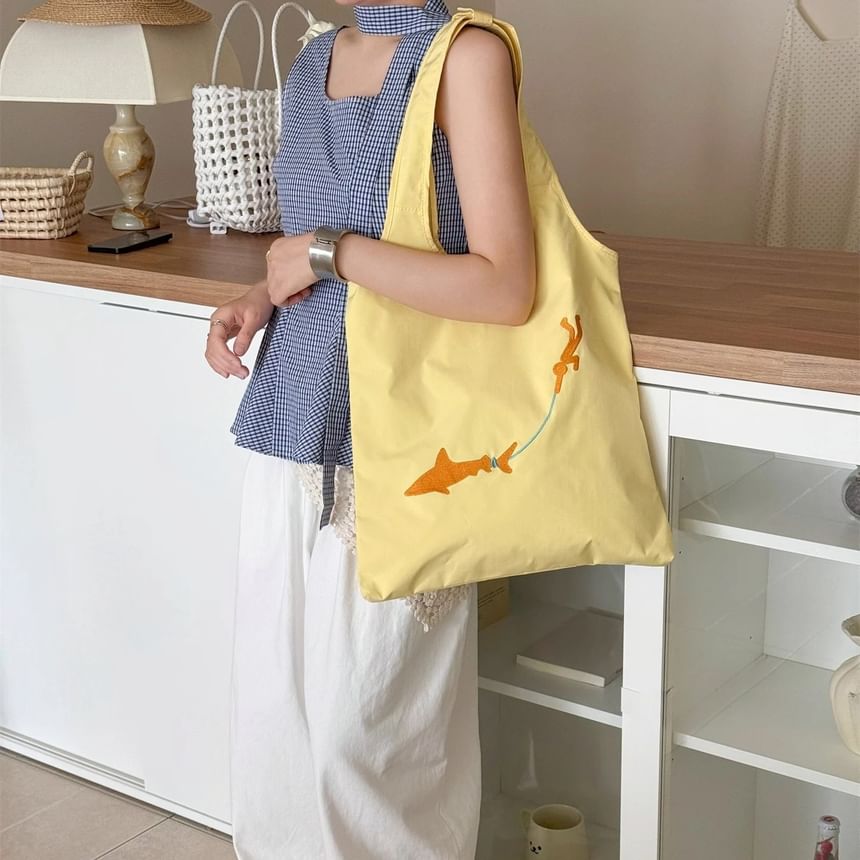Bag Tote Embroidered Nylon