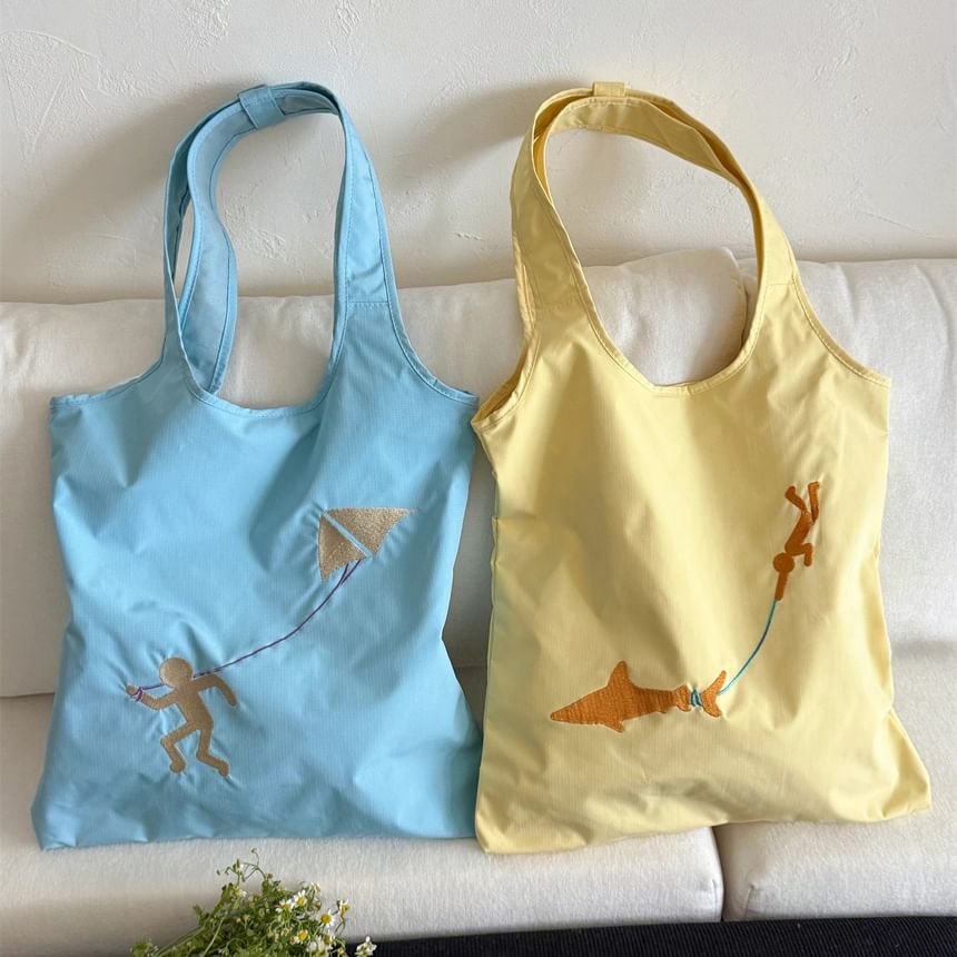 Bag Tote Embroidered Nylon
