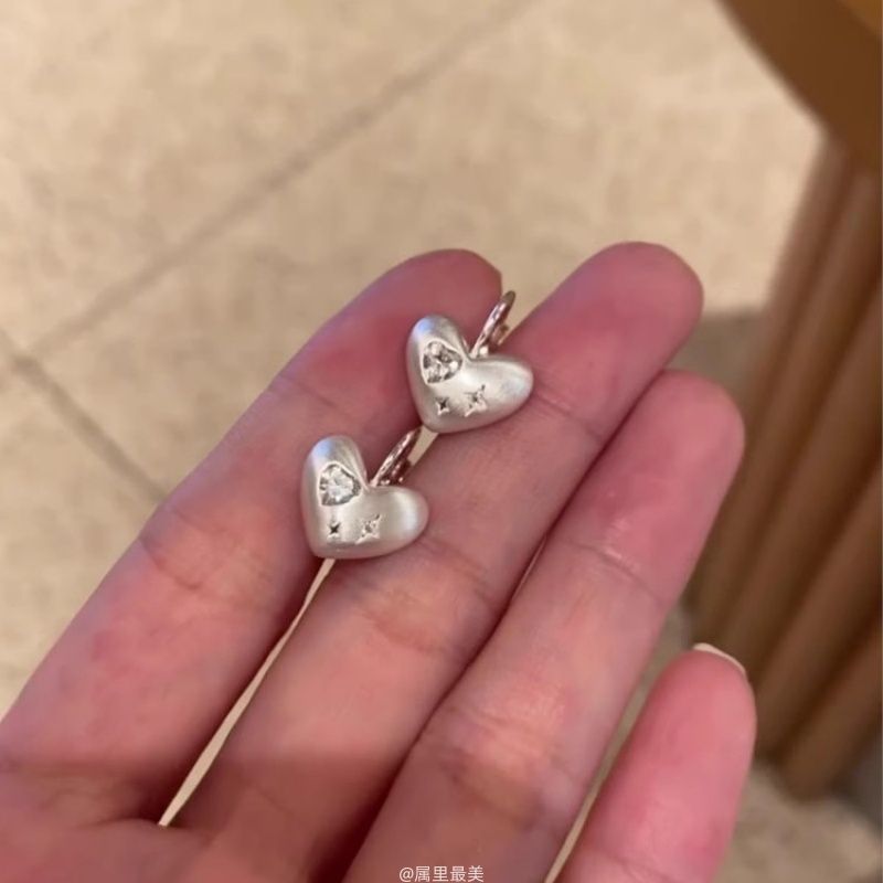 Earring Drop CZ Heart
