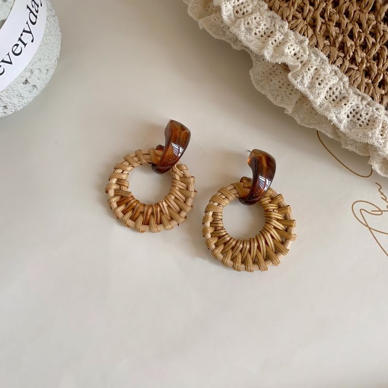 Earring Hoop Woven Drop