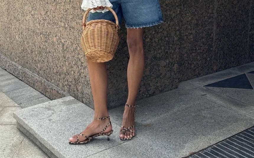 Cardigan Perforated Crop Flared-Cuff Button-Up Plain V-Neck