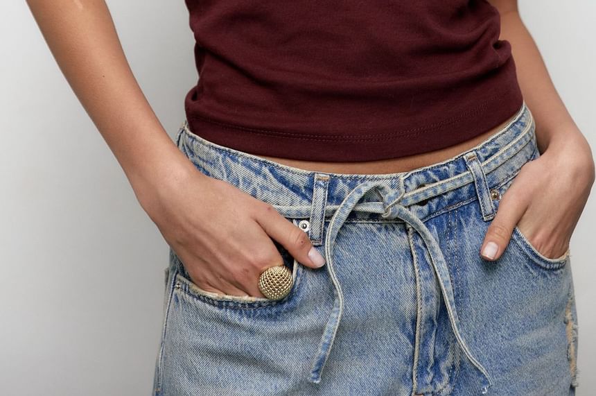 Contrast Slim Crew Tee Neck Short-Sleeve Trim Crop Fit