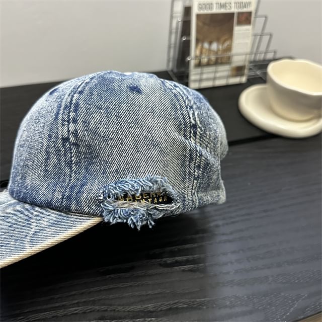 Cap Denim Baseball Distressed