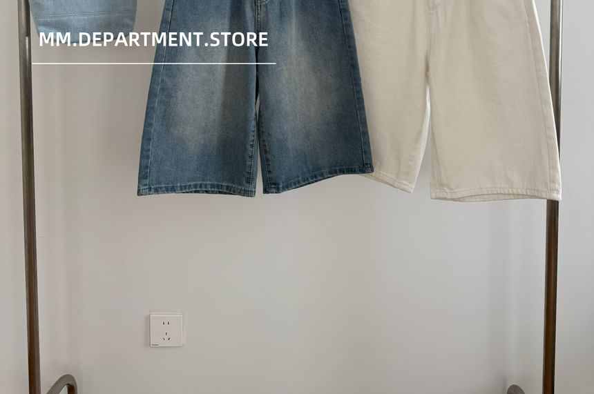 Waist Shorts Denim Leg Wide High