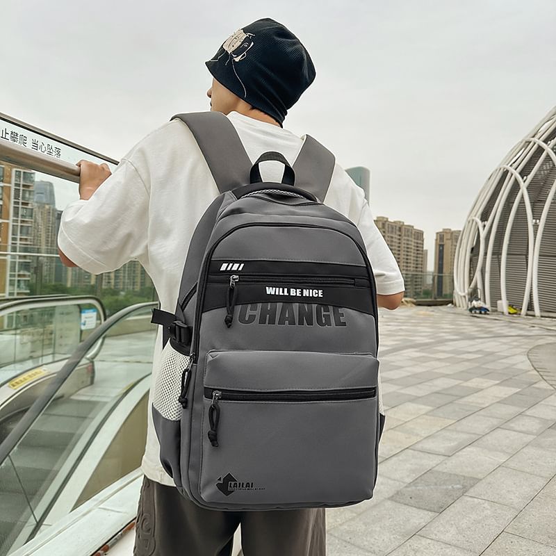 Two Tone Backpack Lettering