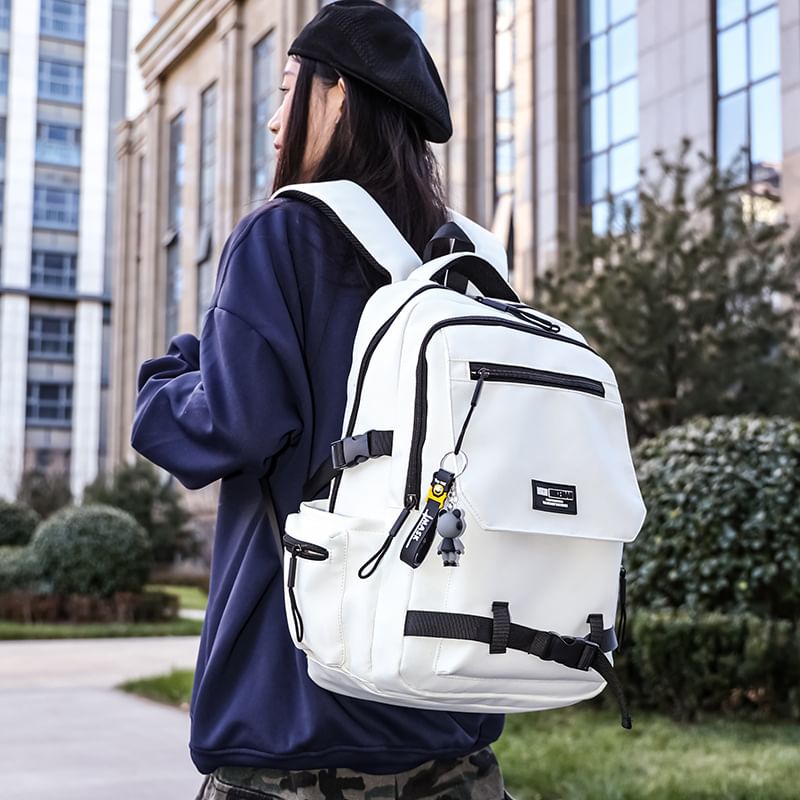 Flap Charm Lettering Bag Backpack / Set