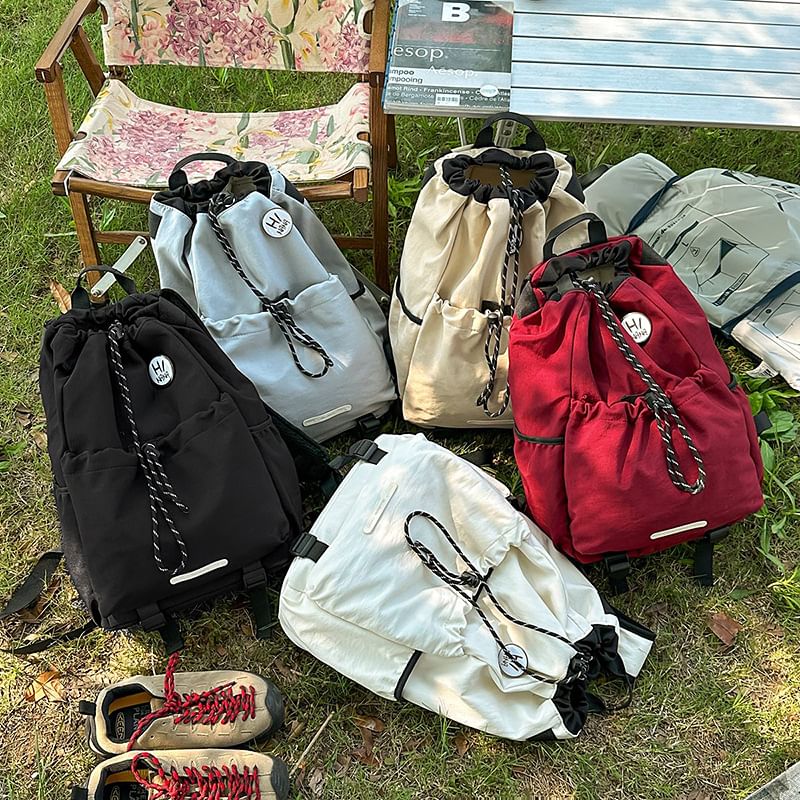 Drawstring Lettering Backpack