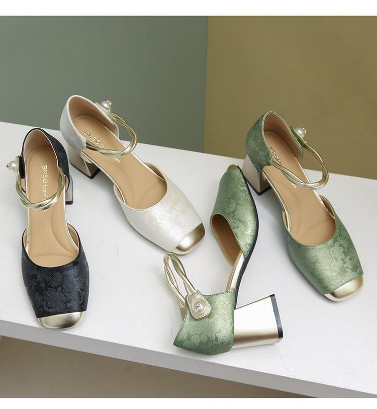 Block D'Orsay Heel Sandals