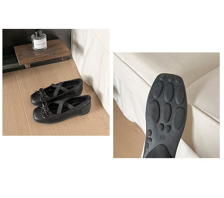 Bow Toe Ballet Flats Square