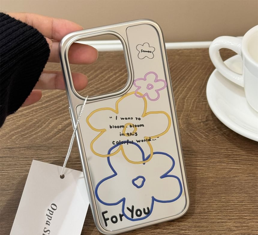 Floral Mirrored Phone Case