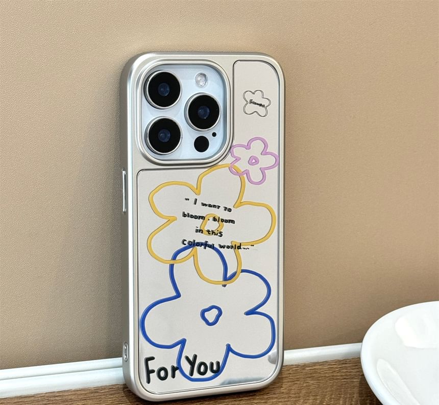 Floral Mirrored Phone Case
