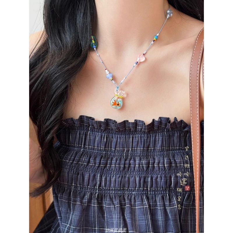 Necklace Pendant Goldfish Beaded